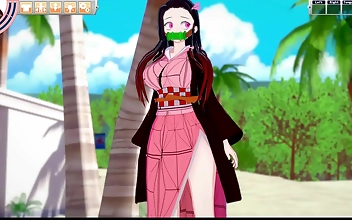 Japanese Anime Beauty - Nezuko's Sensual 3D Game Adventure