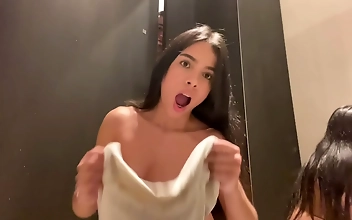 Japanese Beauty Tries On Clothes And Squirts All Over The Store!