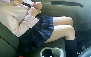 Japanese Schoolgirl Fondles Toy In Her Panties And Can't Get Enough!