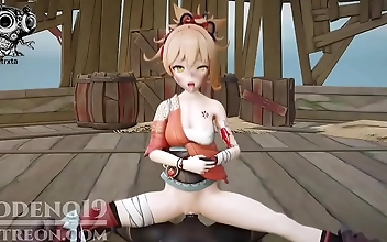 Jap Idol Genshin Destroys Enemies With Epic Attacks!