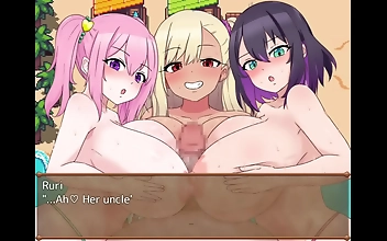 Hypnotized Uncle Takes On Two Hot Big Tits Gal Pals On The Island - Exclusive Footage!