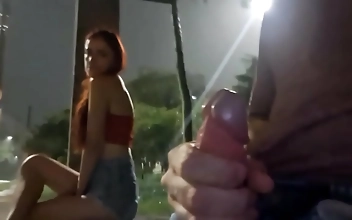 Hot & Bothered: A Risky Public Display By A Sexy Brunette On The Bus