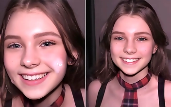 18-Year-Old Cutie Gets Wet And Wild As Submissive Cum Dumpster