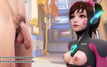 Japanese Girl Dva Cosplay In Uncensored Hentai Blowjob