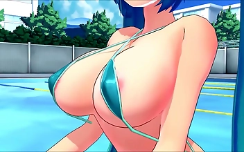 Japanese Cutie Hatsune Miku Enjoys A Splashing Good Time At The Pool