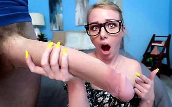 Teeny bopper gets drilled by massive white dong - Facial fate by Dongzilla