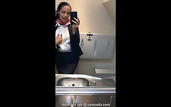 Lavatory Lust: Latina Stewardess Unleashes Her Inner Slut on the Mile High Club
