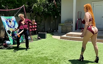 Introducing the Sexy MILF Next Door: Redheaded Beauty Plays with Step Son's Huge White Cock!