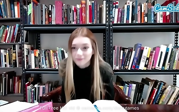 Petite Teen Exposes All During Steamy Study Hall Solo Session