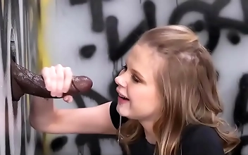 New Porn Sensation! Coco Lovelock Takes on Black Cock in Gloryhole Adventure
