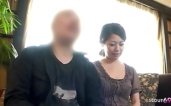 Japanese Couple Share Creampie Fuck Session: Watch Wife Get Pounded While Hubby Looks On