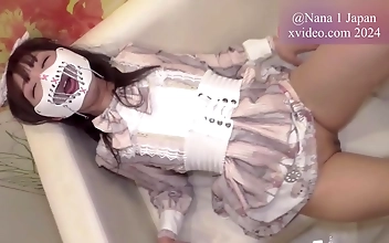 Japanese Beauty Nana Squirting And Masturbating With Wine Bottle